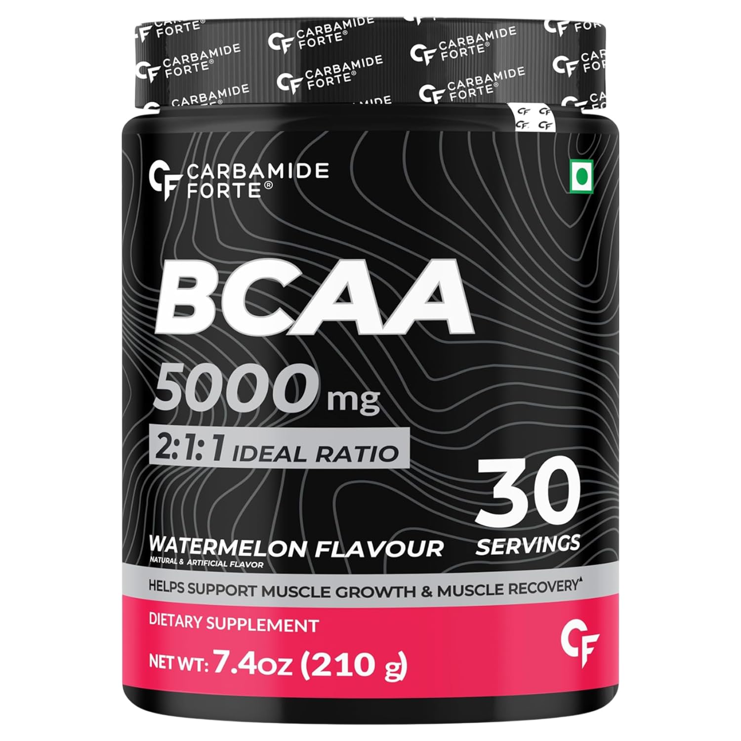 BCAA 5000mg Supplement for Men & Women 7g Serving with Ideal 2:1:1 Ratio | BCAA Powder for Muscle Growth & Muscle Recovery - Watermelon Flavour - 210g