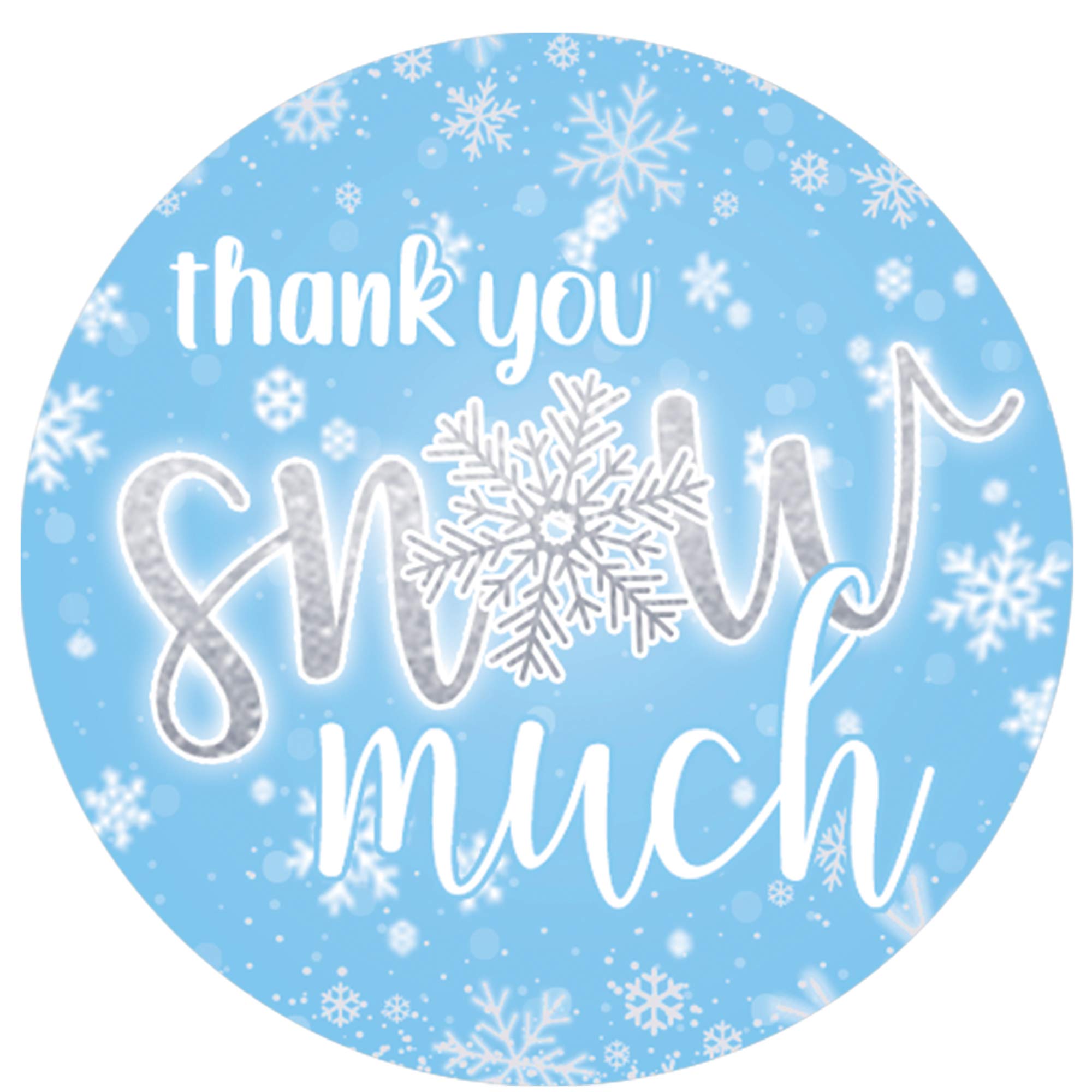 Amazon.com: Blue Snowflake Thank You Snow Much Stickers, Blue Winter ...