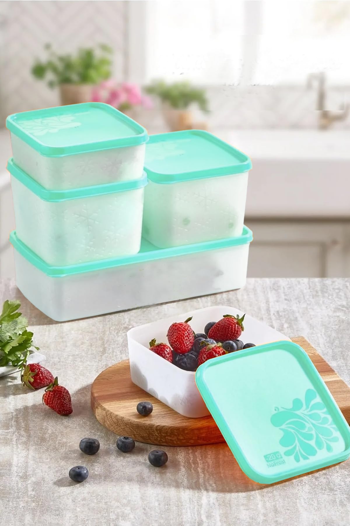 Calke Derin Dondurucu Saklama Kabı Seti - 5'li Set | No Frost