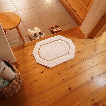 Amazon｜DaiDo 大同 八角形 玄関マット 40×60cm ホワイト 金