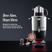 Vista 6 de SAKI Chaiovar Samovar Eléctrico - Tetera eléctrica de acero inoxidable de 4 litros, pantalla de temperatura, tetera grande de cerámica, protección