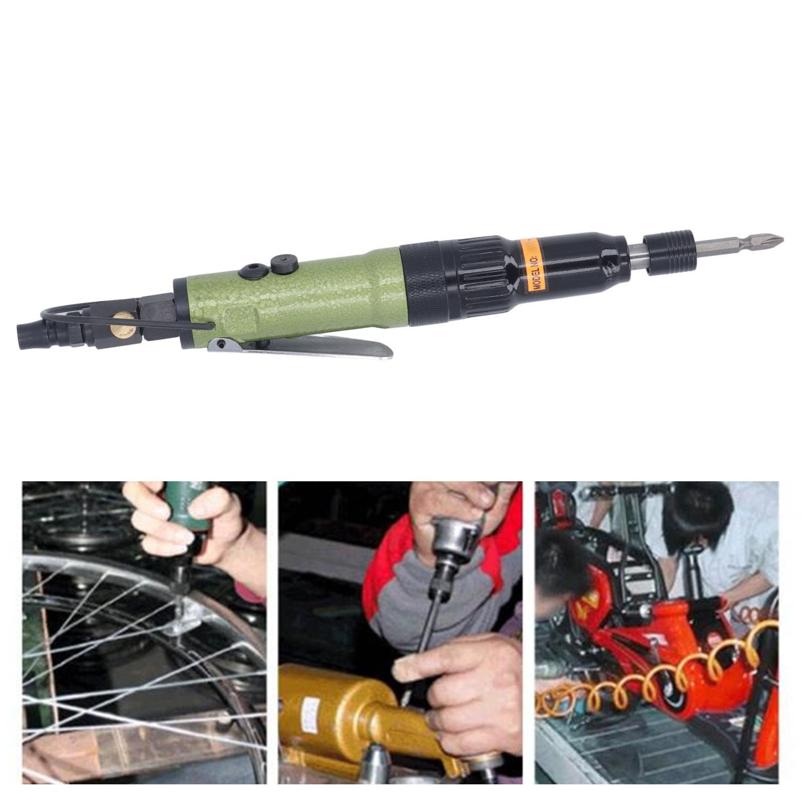 Mini Destornillador Neumático Material de Aluminio 1500 RPM Velocidad sin Carga Operación Silenciosa Destornillador Neumático Parada Automática Mini Destornillador de Embrague