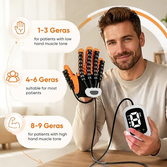 Rehabilitation Robot Gloves, Finger Function Rehabilitation Trainer, Fingers Strength Training Gloves, Recovery Exercise Massager for Cerebral Palsy Arthritis Stroke Hemiplegia Patient
