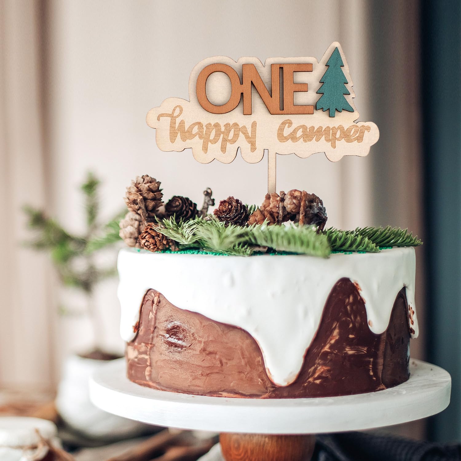 Amazon.com: First Birthday Cake Topper, Wooden One Cupcake Topper