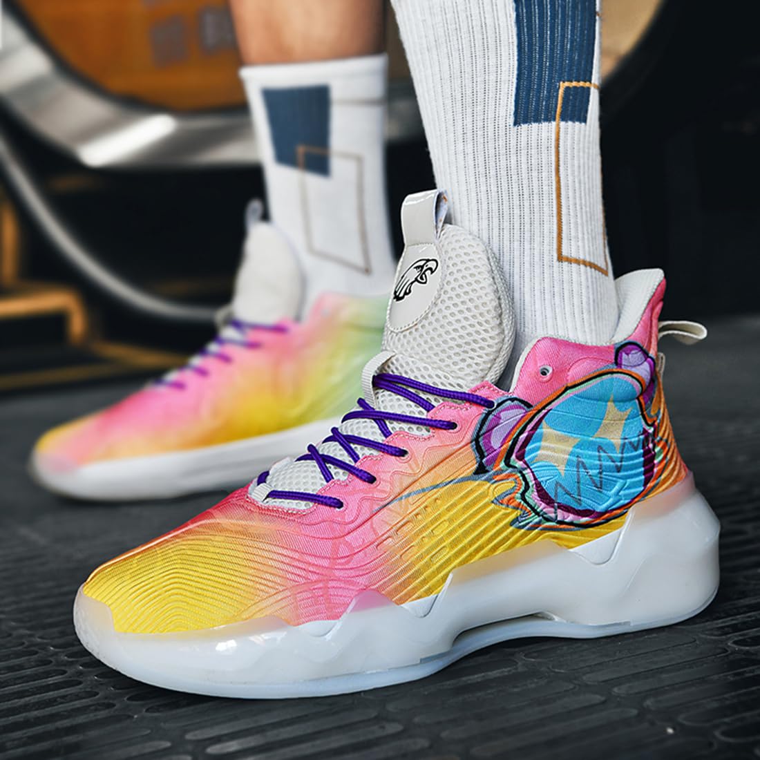 Męskie buty do koszykówki, buty sportowe, amortyzujące wstrząsy, antypoślizgowe buty do koszykówki, męskie lekkie buty sportowe, do biegania, antypoślizgowe, sportowe trampki, Sce K24, 39 eu
