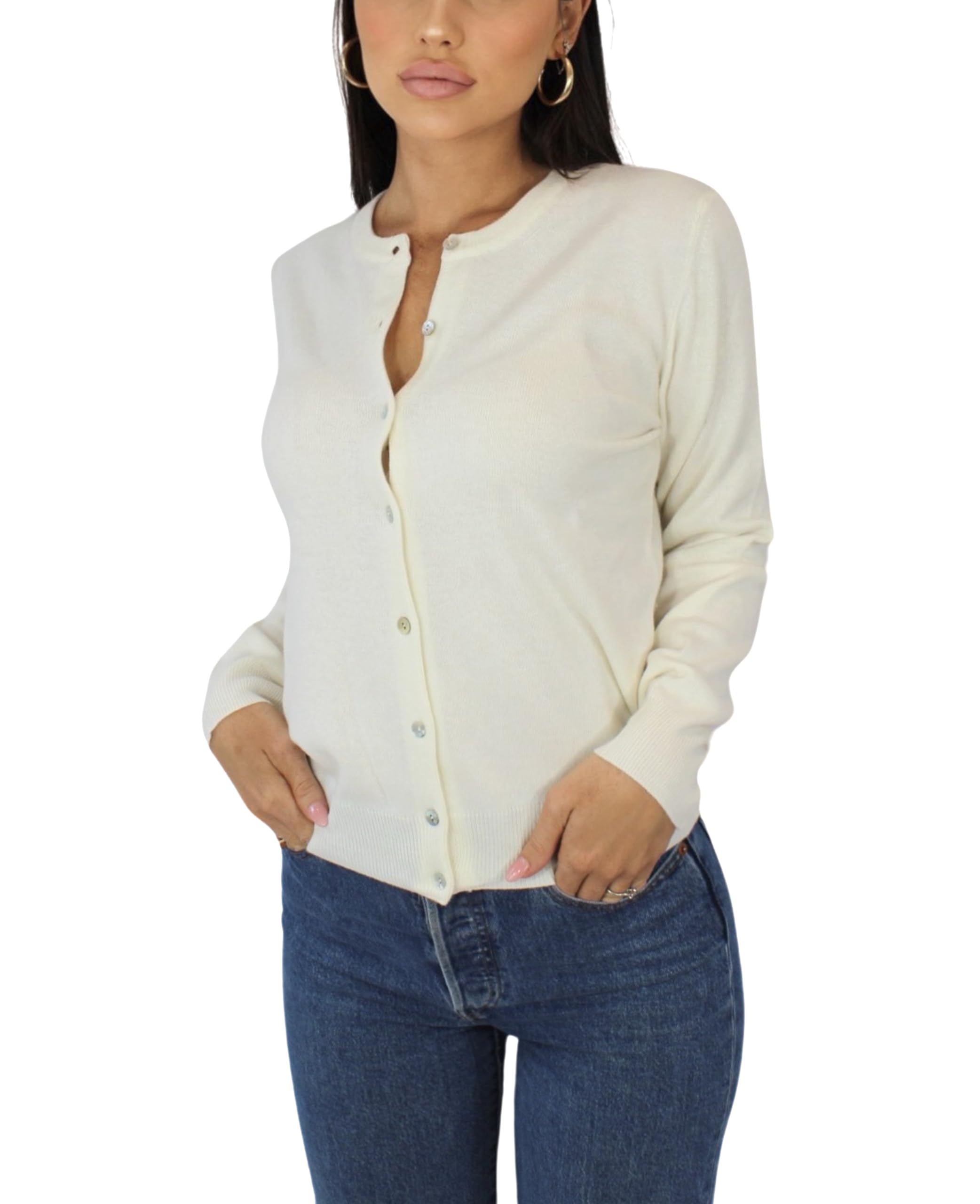 Win's Cashmere Vest for Women - Made in Italy, off-white, L