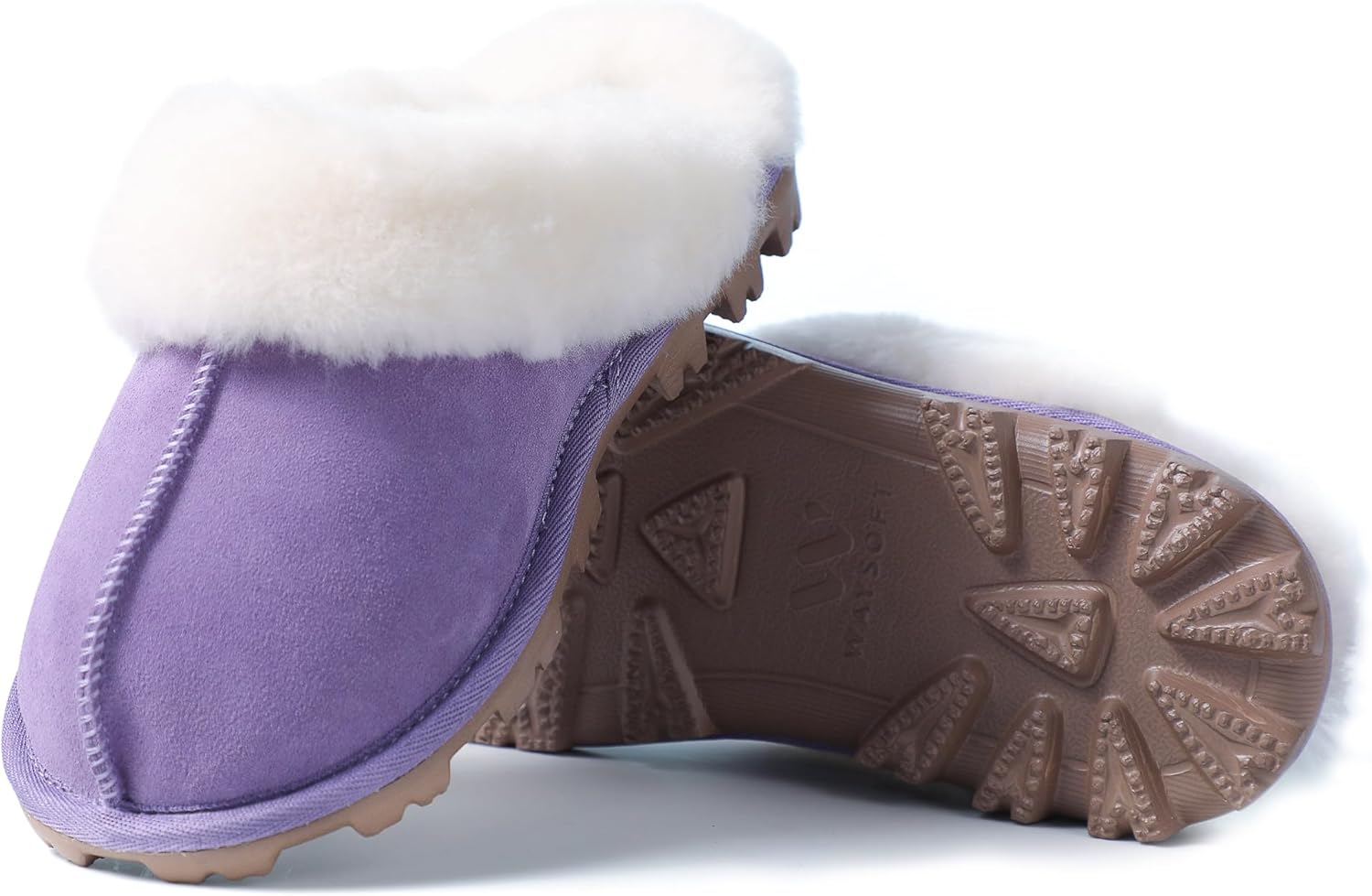 WaySoft Women's Genuine Australian Sheepskin Slippers, 18mm Wool Pile, Memory Foam, Durable Anti-Slip EVA Sole - Image 8