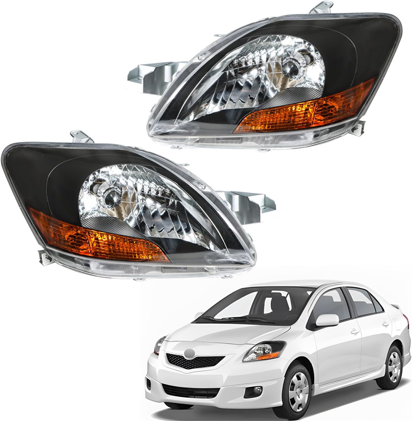 Amazon.com: For Toyota Yaris Hatchback Headlight Lamp 2009 2010 2011 ...