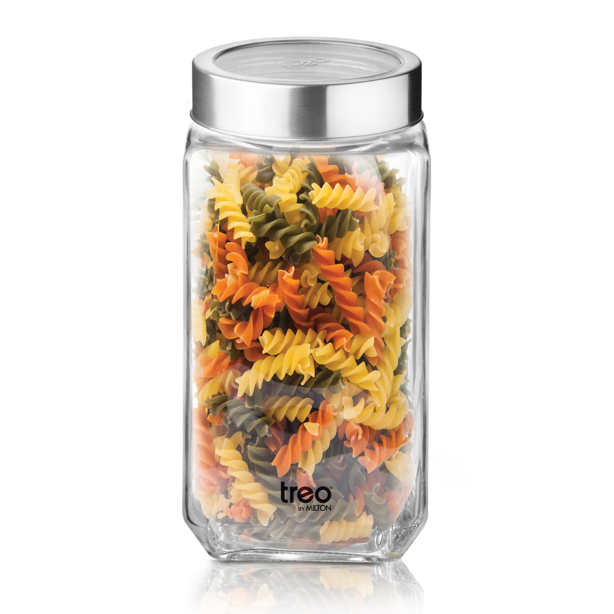 by Milton Cube Storage Glass Jar Transparent, 1000 ml, 1 Pc, JR-015