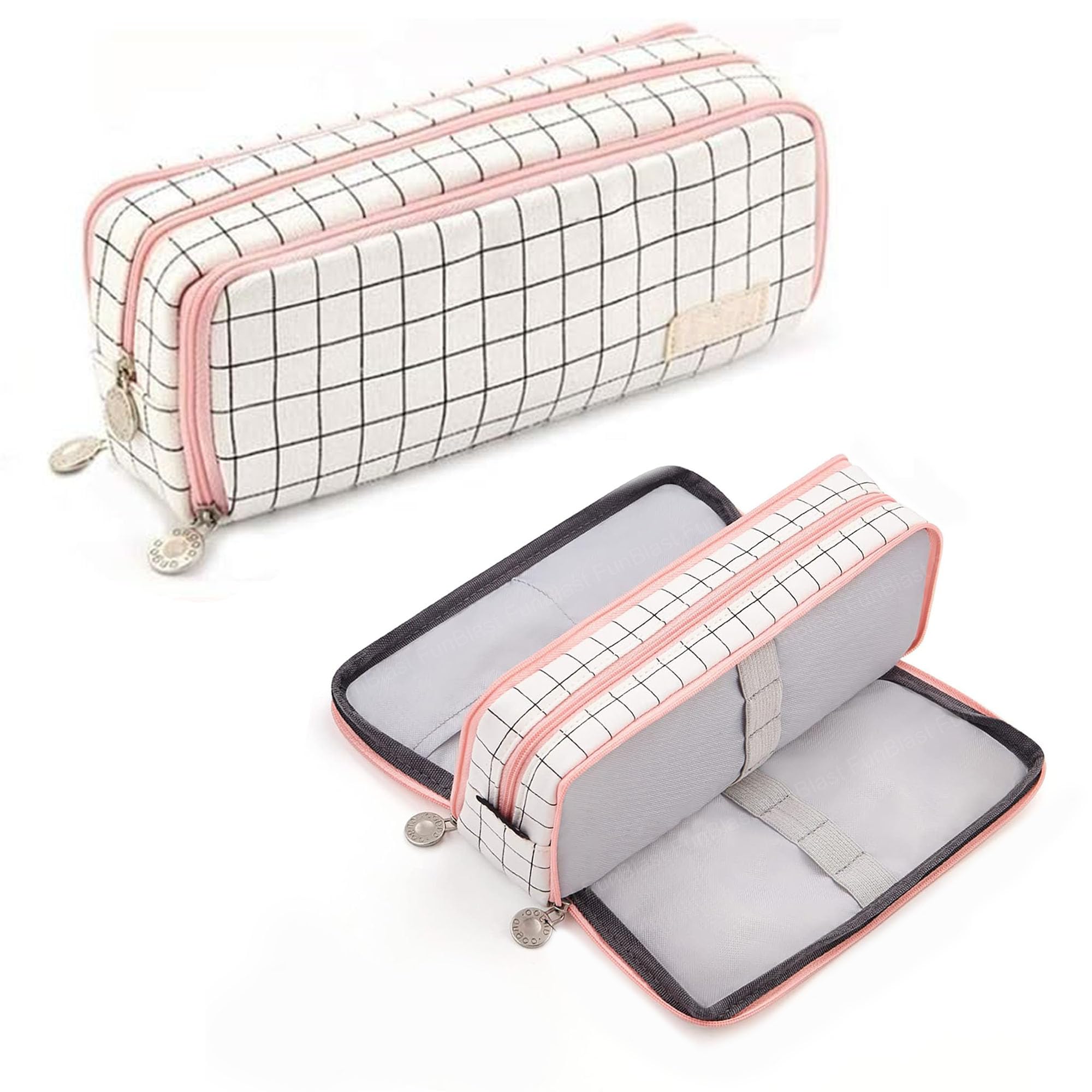 FunBlast Pouch for Girls - Large Capacity Pencil Pouch, Multipurpose Pen & Pencil Zipper Pouch Case, Stationary Organizer Pouch Bag, Aesthetic Pencil Case for School & College (FB-344-Stripe) (B0D7HQV5SC) Amazon Price History, Amazon Price Tracker