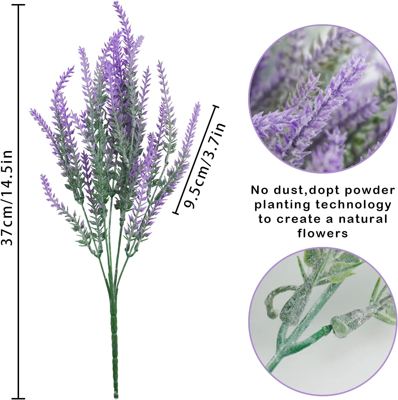 Agusbagli 72 Bundles Lavender Flowers Artificial, 14.5“ Purple Fake Flowers Plastic Outdoor Plants Faux Lavender Stems for Garden Centerpieces Window Box Porch Home Decor - Image 4