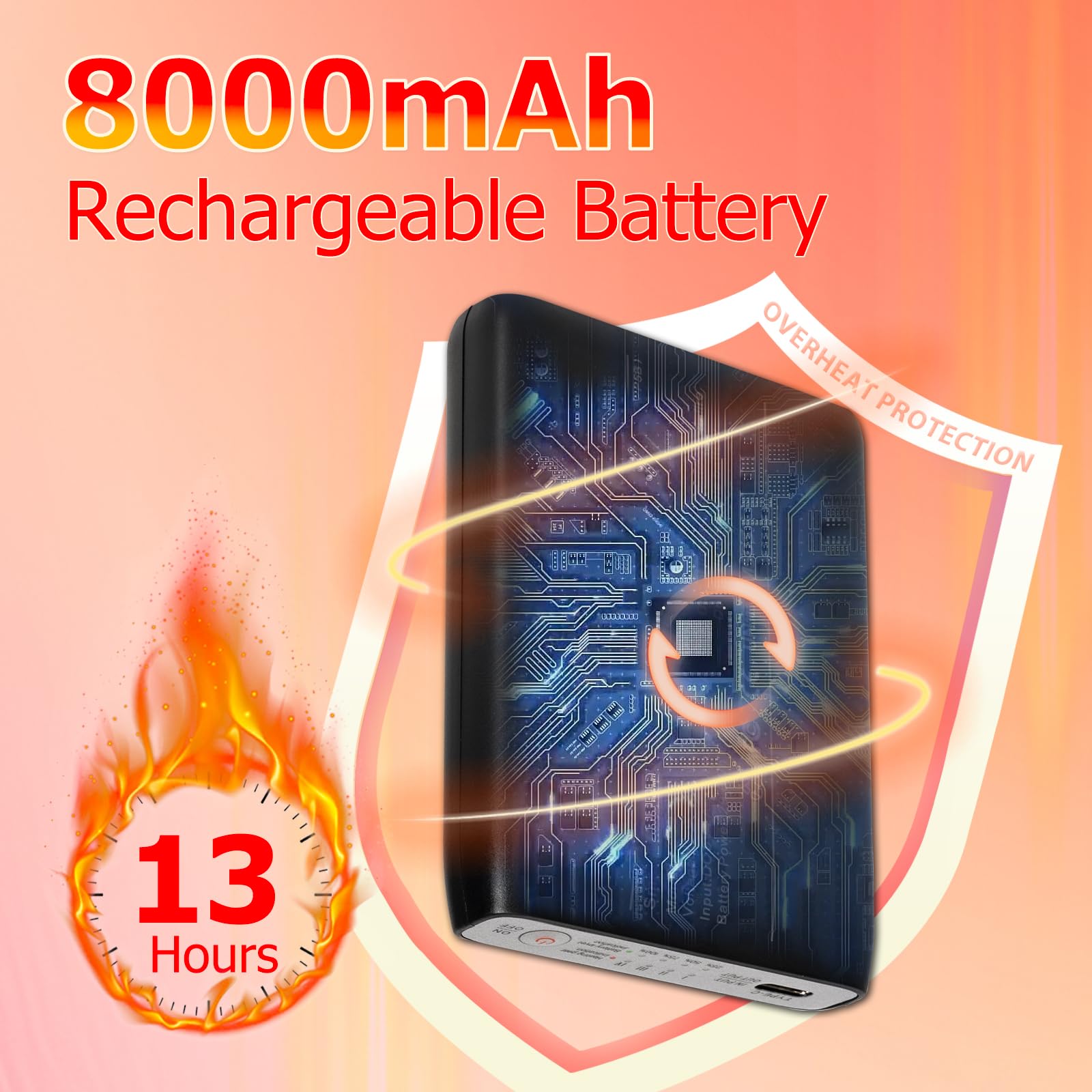 8000mAh Heated Socks for Men Women APP-Control 13 Hours Battery Operated Rechargeable Electric Socks Washable Thermal Socks for Winter Outdoors Work Skiing Fishing Hunting Hiking Camping