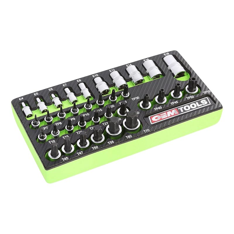 Kit de Soquetes e Bits Torx OEMTOOLS 23991 com 35 Peças, Encaixes de 6,35 mm, 9,53 mm e 12,7 mm