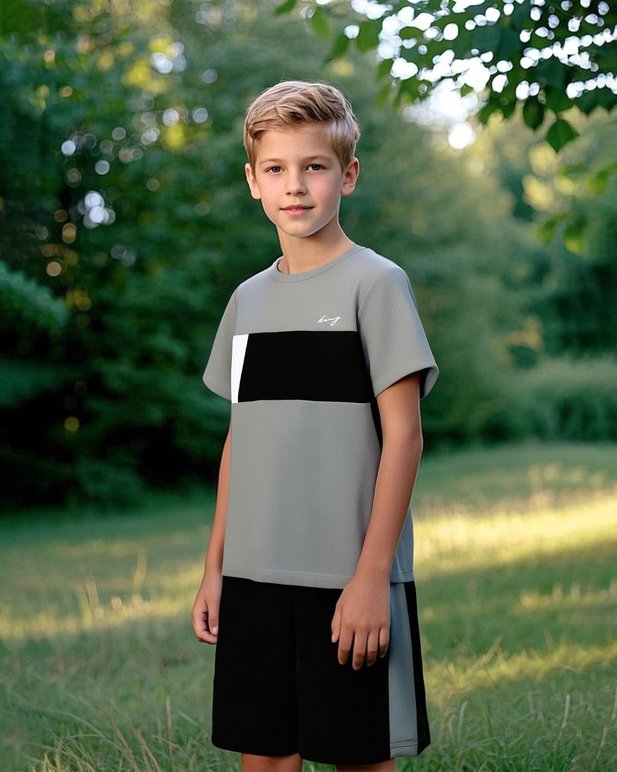 Boy Clothes Kids Boy's Summer Outfits Shorts Sleeve Crewneck T Shirt Tops Tees Shorts Sets Boy's 2 Piece Outfits - Image 2