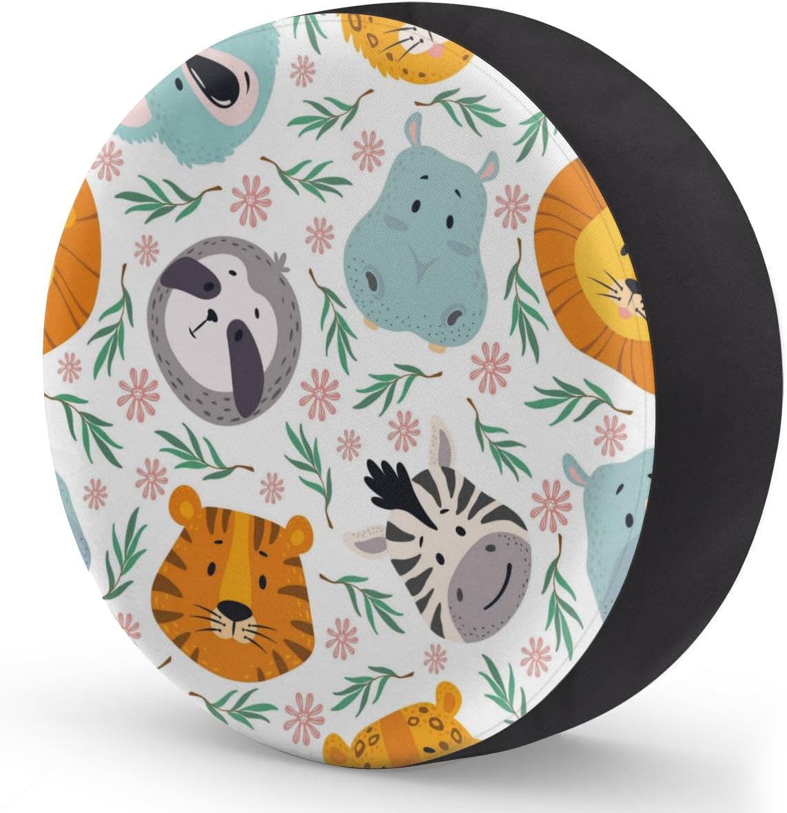Funny Cartoon Animals Tire Covers Portable Spare Tire Cover Soft Durable Waterproof Dustproof Set of 4 Bags 14 Inches for Car Truck SUV Trailer Camper