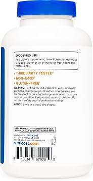 Nutricost Glucosamine Sulfate 1500mg, 240 Capsules - 750mg Per Capsule, Gluten Free, Non-GMO
