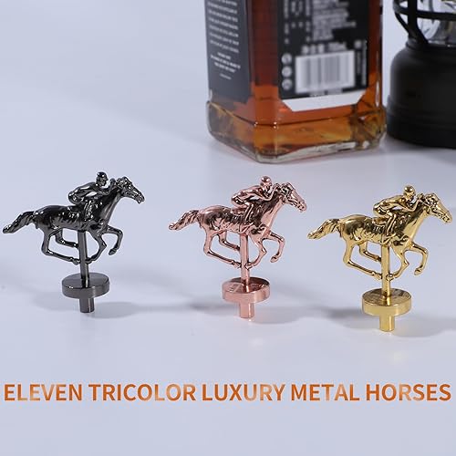 Miniatura 5 de Juego de mesa de carreras de caballos de metal, juego de mesa, línea de meta, edición de lujo, tablero de carreras de madera maciza, 11 lotes de
