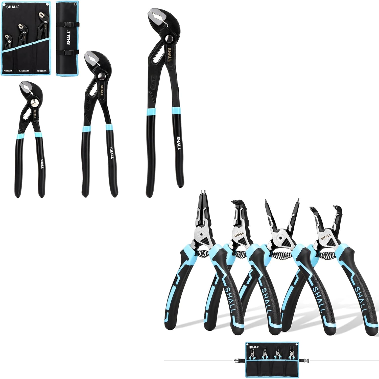 SHALL Groove Joint Pliers & Snap Ring Pliers Set
