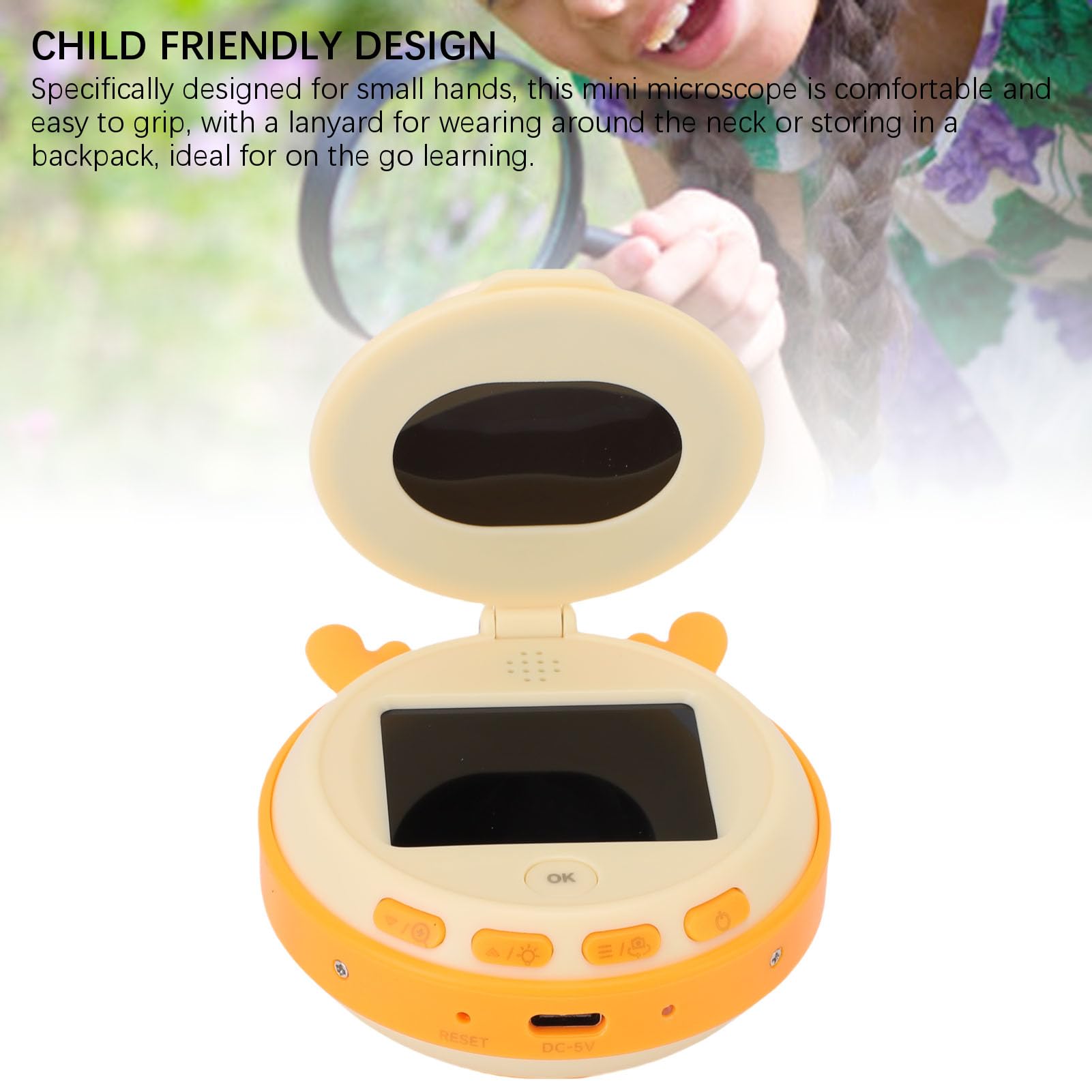 Irfora Microscopio Digital para Niños, Portátil y Compacto