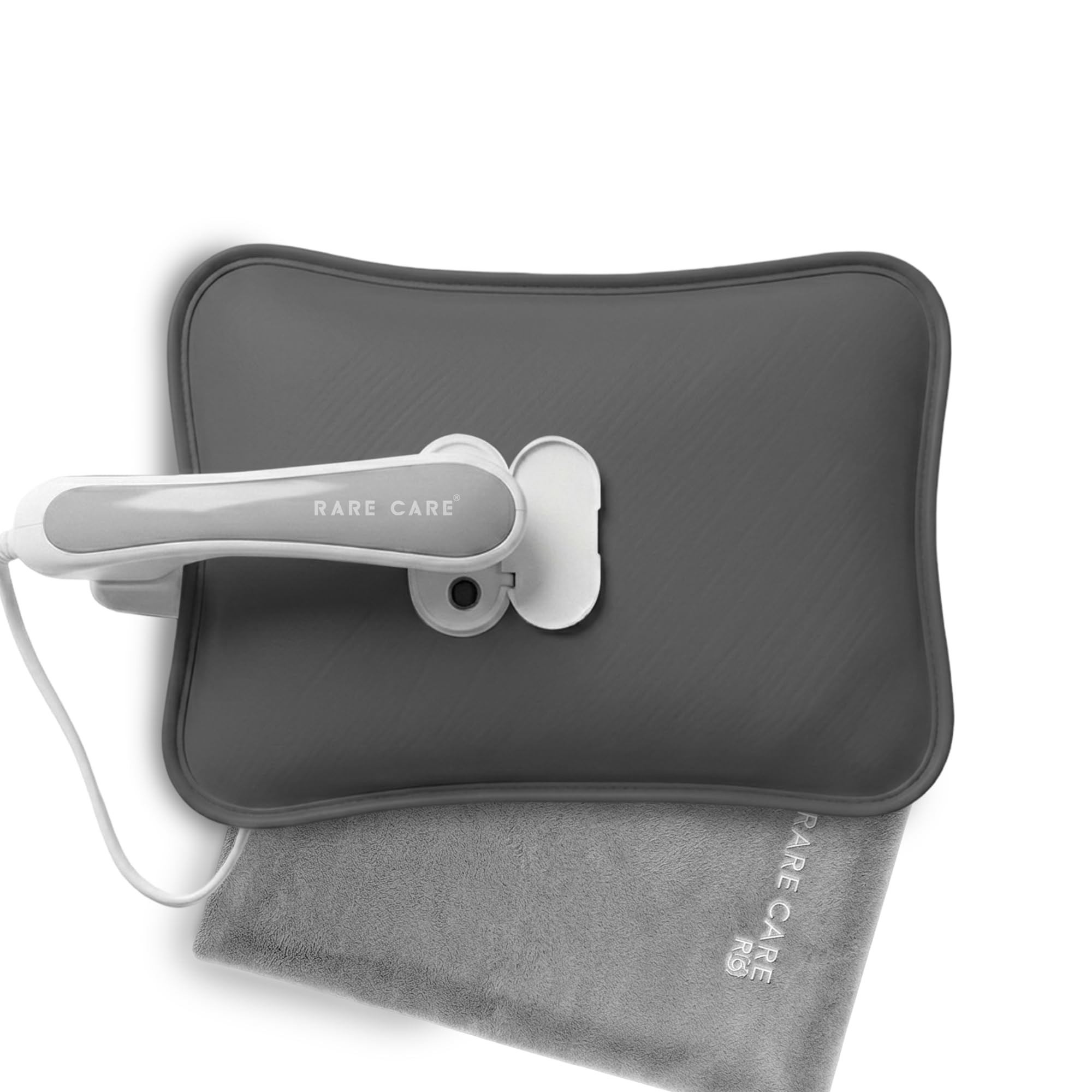 RARECARE Electric Hot Water Bag for Pain Relief, Silver Graphite Grey - Image 1