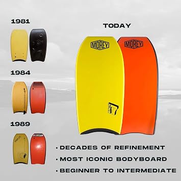 MOREY Boogie Board. Mach 7, Pro Bodyboard; Body Boards for Beach, Embedded Rod for Durability, Engineered with HDPE Slick Bottom for Speed (2026 Model)