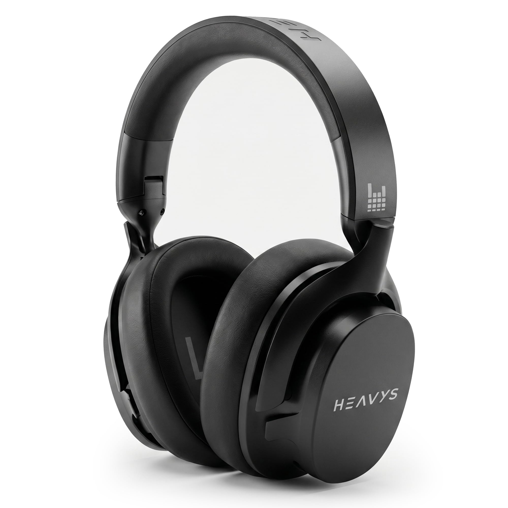 HEAVYS H1H Wireless Over-Ear Headphones, Active Noise Cancelling, 50Hr | Patented 8-Speaker Tech, Immersive Sound, Wired & Wireless Connection, Built-In Mic for Calls, Folds into a Premium Case