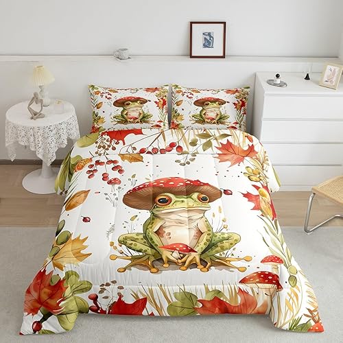 Miniatura 2 de Castle Fairy Juego de edredón de hongos, tamaño matrimonial, juego de ropa de cama de 3 piezas para decoración de habitación de niños y niñas, juego