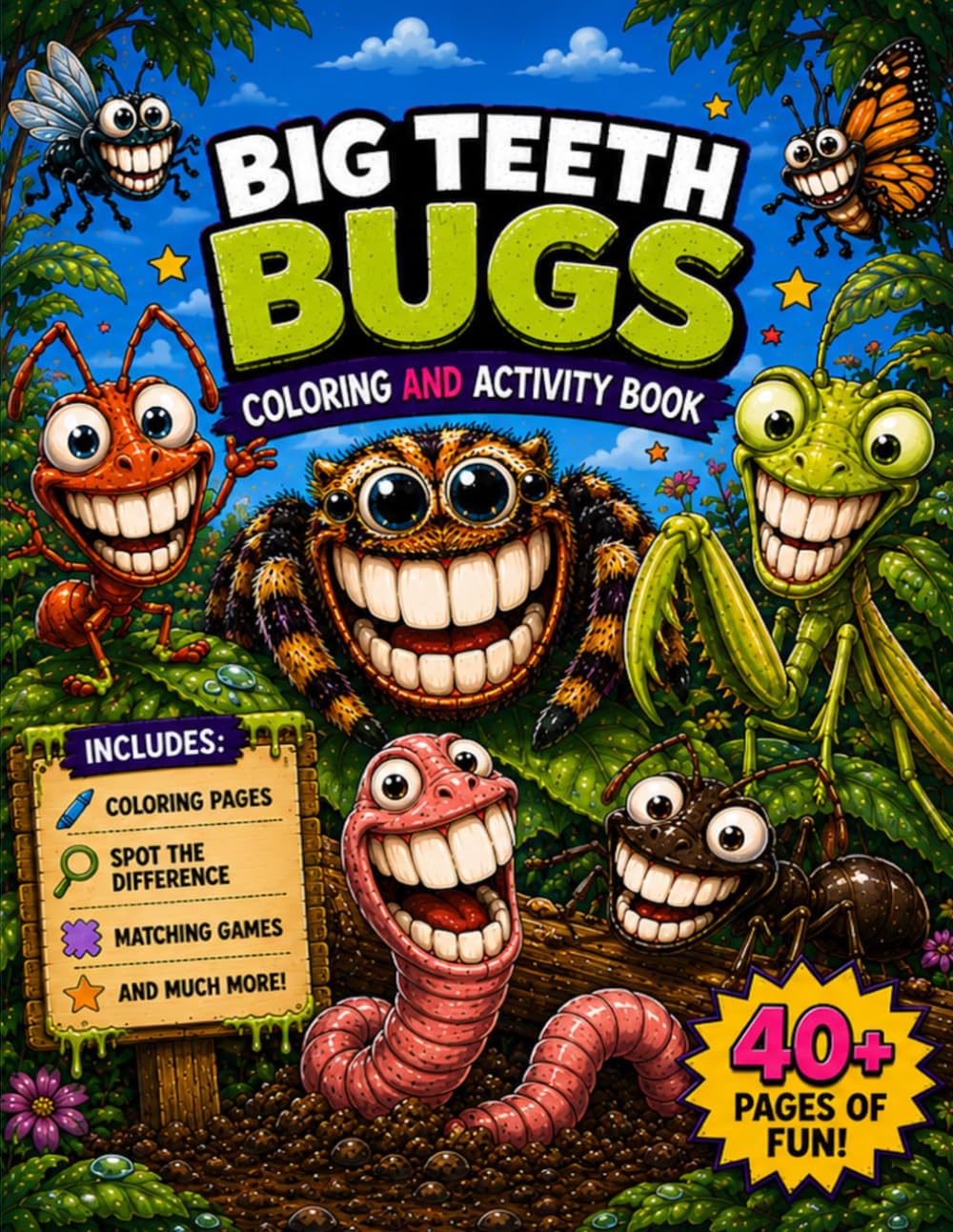 Big Teeth Bugs: Coloring & Activity Book for Kids Ages 4–8 (Big Teeth Coloring and Activities Books)