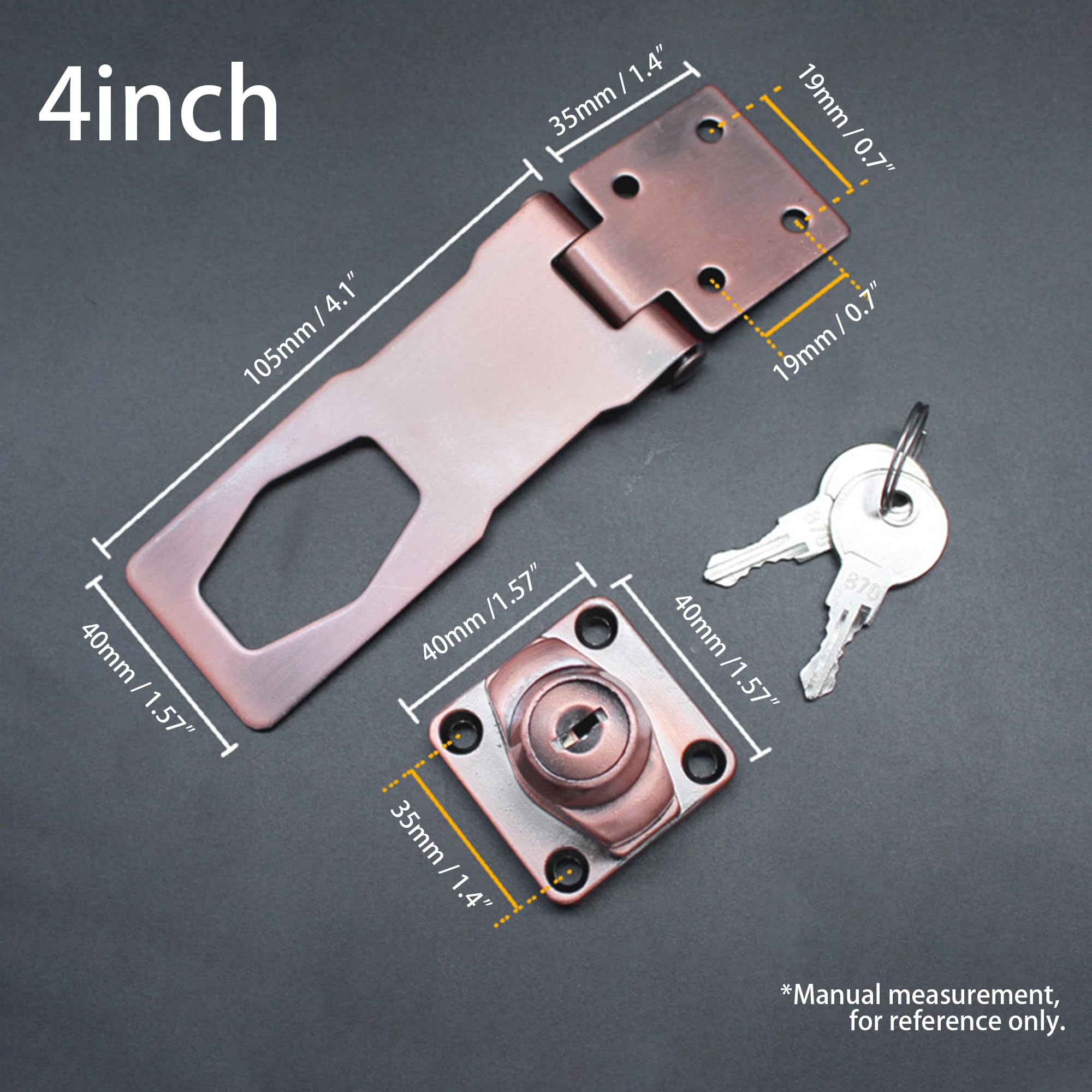 Unique Bargains Keyed Hasp Lock 54mm Twist Knob Keyed Locking Hasp for Door Furniture, Keyed Different Unique Bargains Keyed Hasp Lock 54mm Twist Knob Keyed Locking Hasp for Door Furniture, Keyed Different