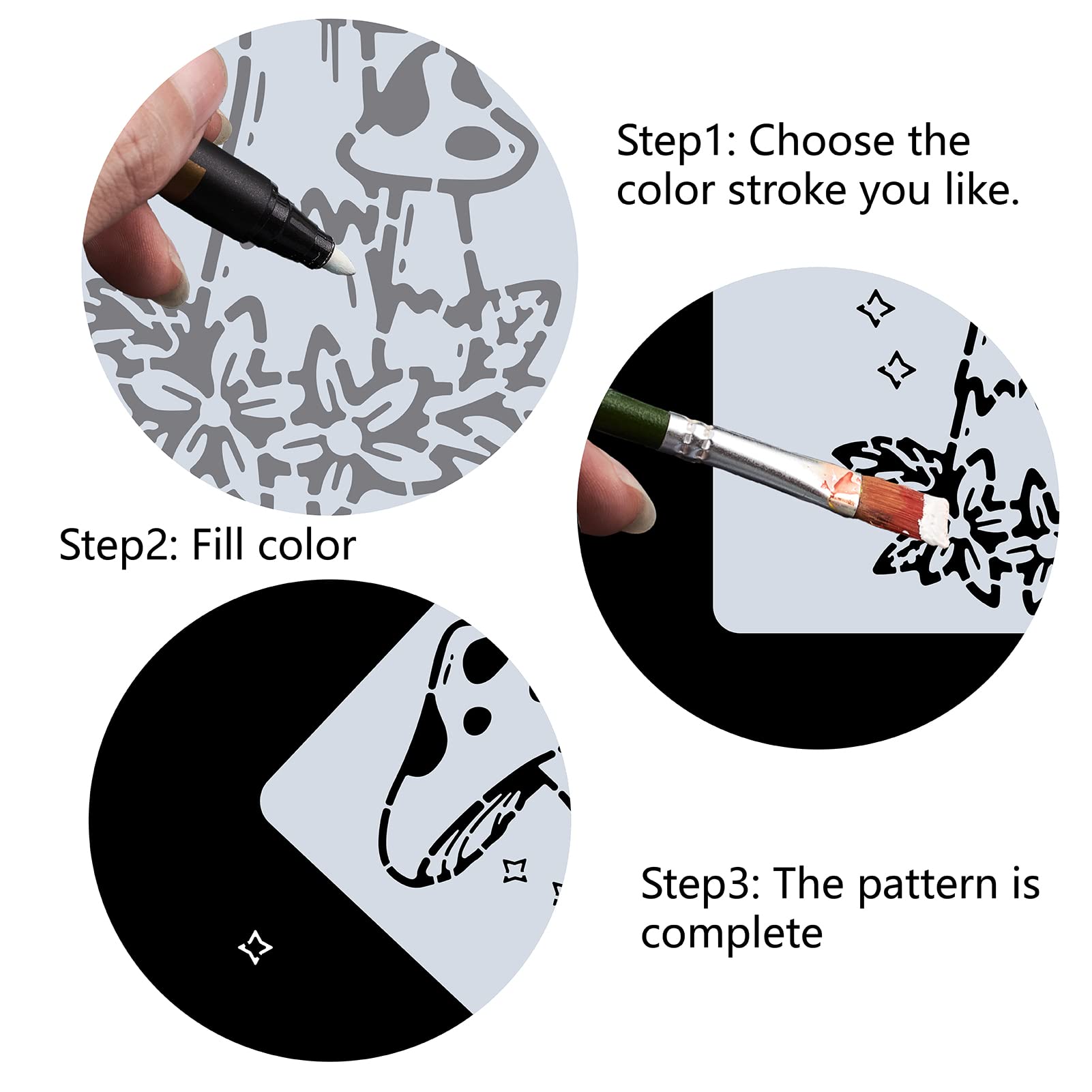 FINGERINSPIRE 4 Stuks Goudvis Stencil in 2 Maten - Herbruikbare Patroon Tekening Voor DIY Kunst, Vis Decoratie op Muur, Hout, Stof - Dier Thema