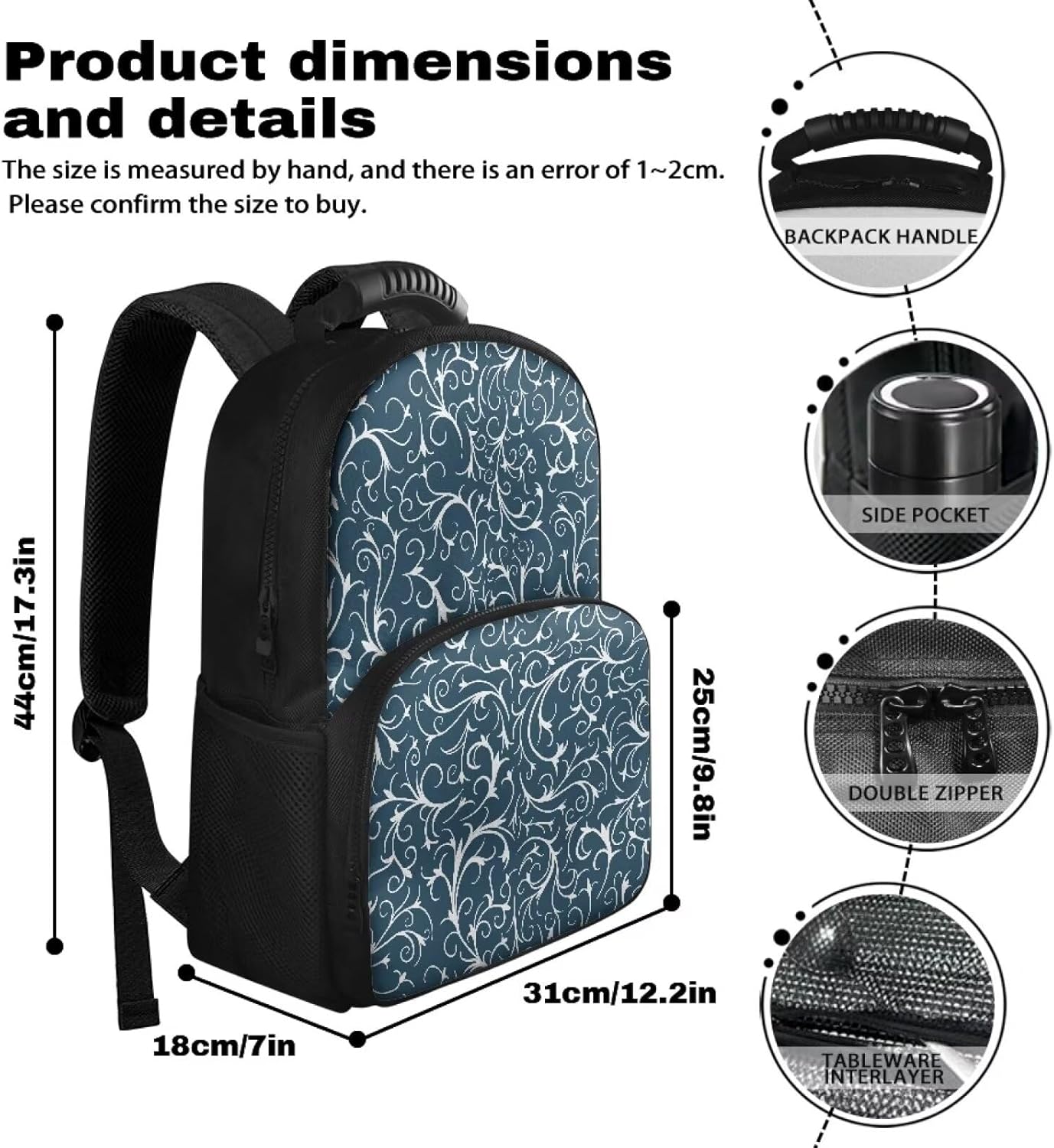 FOR U DESIGNS Backpack Cooler for Women Soft Comfortable Insulated Leak Proof Backpack with Padded Top Handle