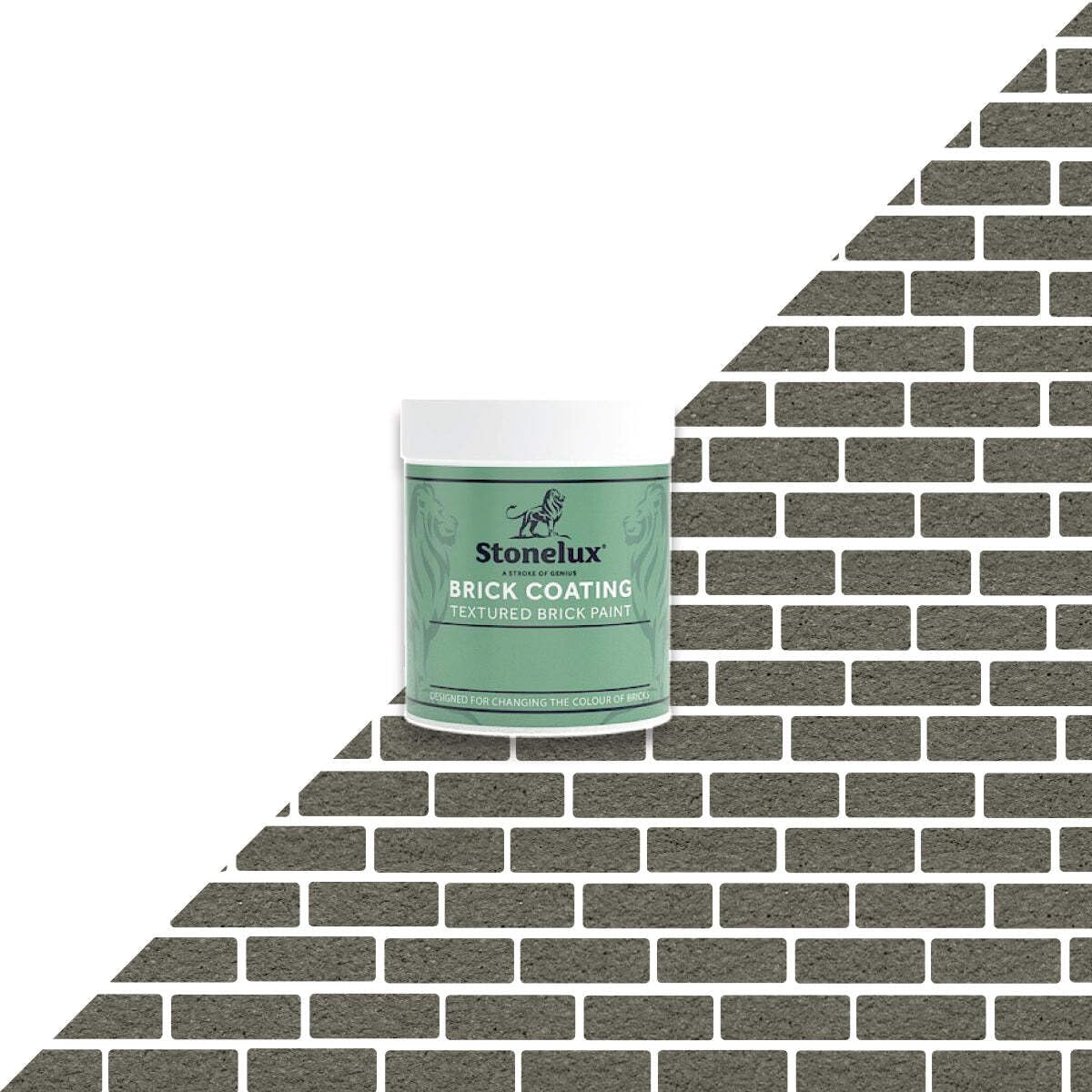 Stonelux Grey Stonelux® Brick Coating - Textured Brick Effect Paint For Changing And Restoring Brickwork 250Ml