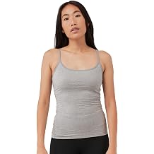 Pact Organic Cotton Women's Camisole Tank Tops with Built in Bras and Adjustable Spaghetti Strap, Undershirt Support Cami