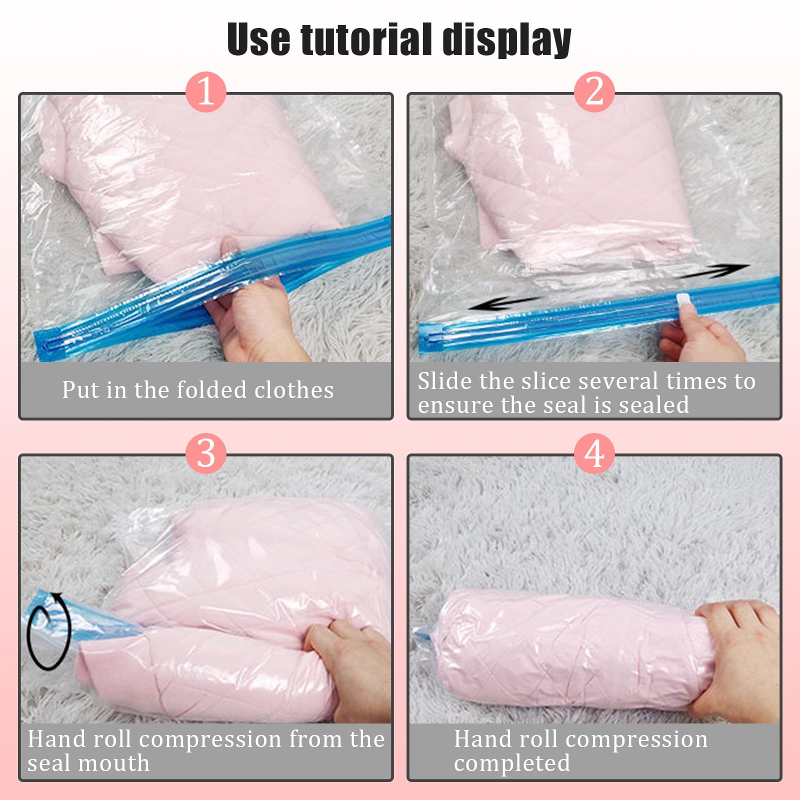 Fkereg 5 Pack Travel Roll up Compression Bag 40 x 60 cm - Image 3