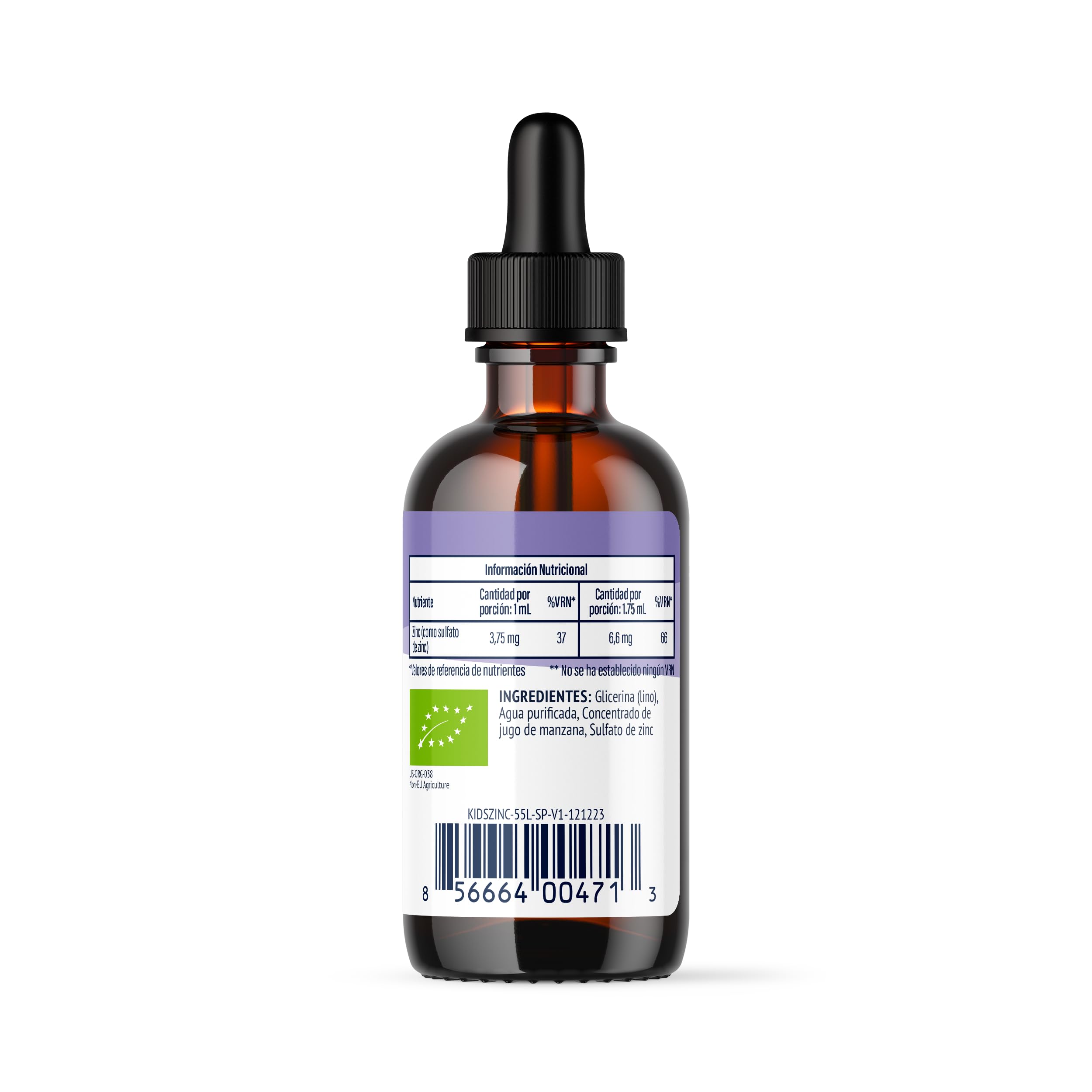 Vimergy Kids Zinc – 55 ml - Suplemento de Zinc para Niños – Zinc Líquido de Rápida Absorción – Desarrollo del Cerebro y Físico - Sin Azúcar, Gluten, Colorantes ni Saborizantes – Vegano y Paleo