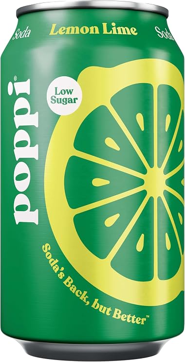 poppi Lemon Lime Sparkling Soda | 330ml Can| 4 Pack
