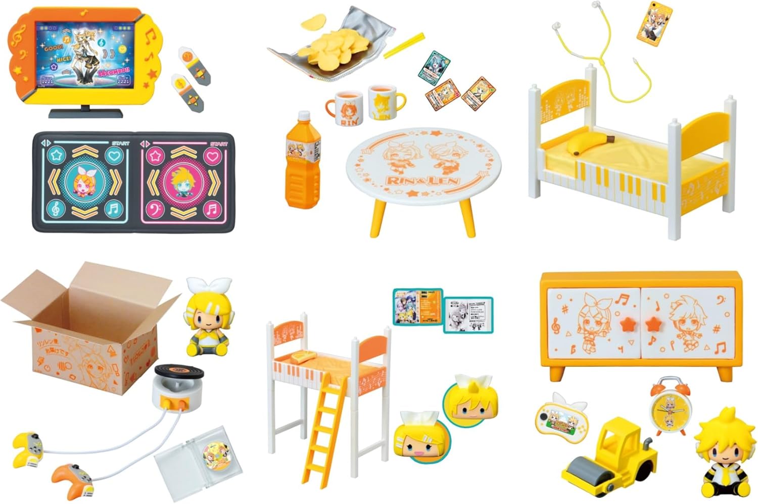 Reement Hatsune Miku Series Rinren Room 1 Box Approx. H 4.9 x W 2.8 x D 2.8 inches (125 x 70 x 70 mm), Made of PVC and ABS