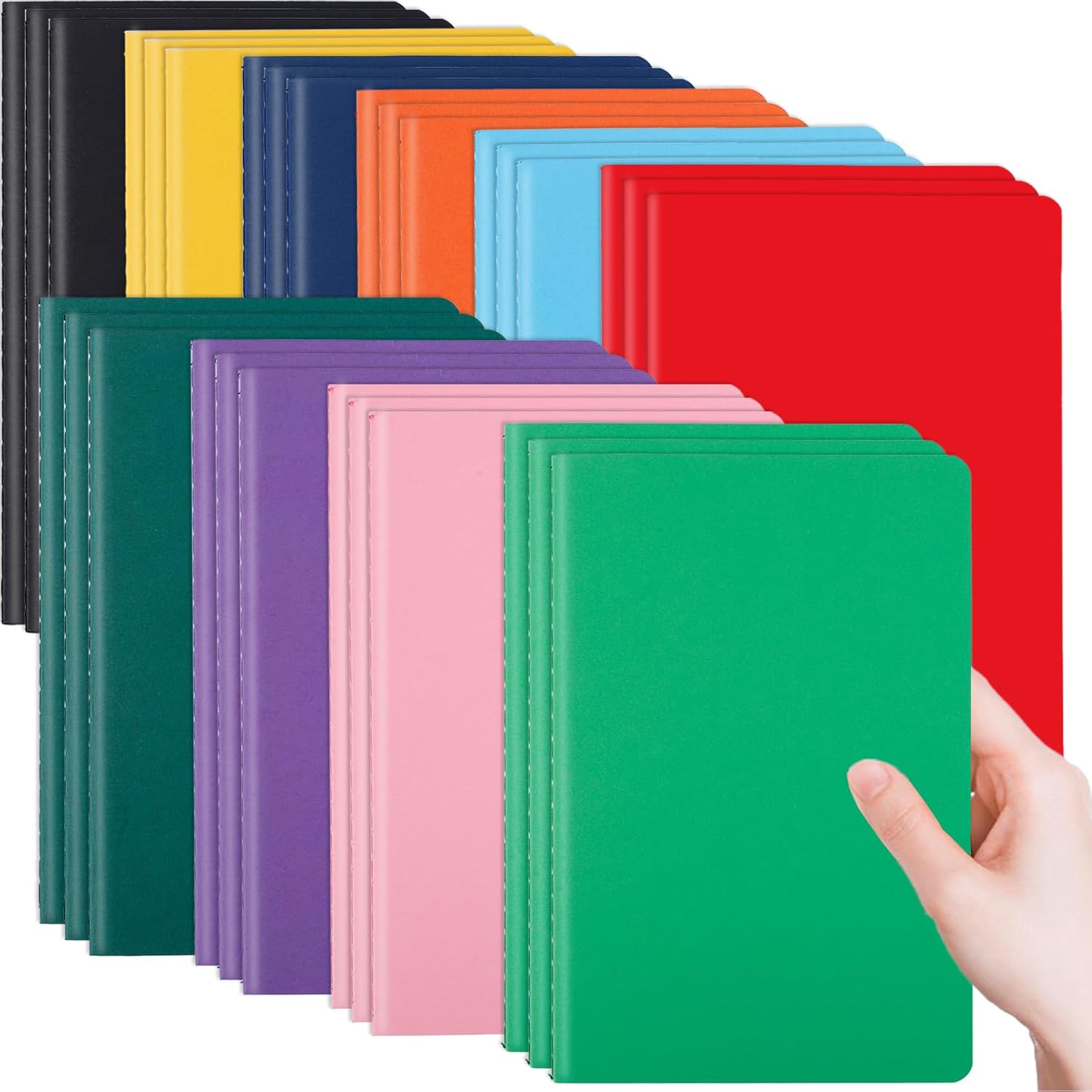 Bulk Notebooks, 30 Pack A5 Lined Journals, 8.3x5.5 Inches, College Ruled Notebooks for Students, 10 Colors, 60 Pages/30 Sheets per Notebook