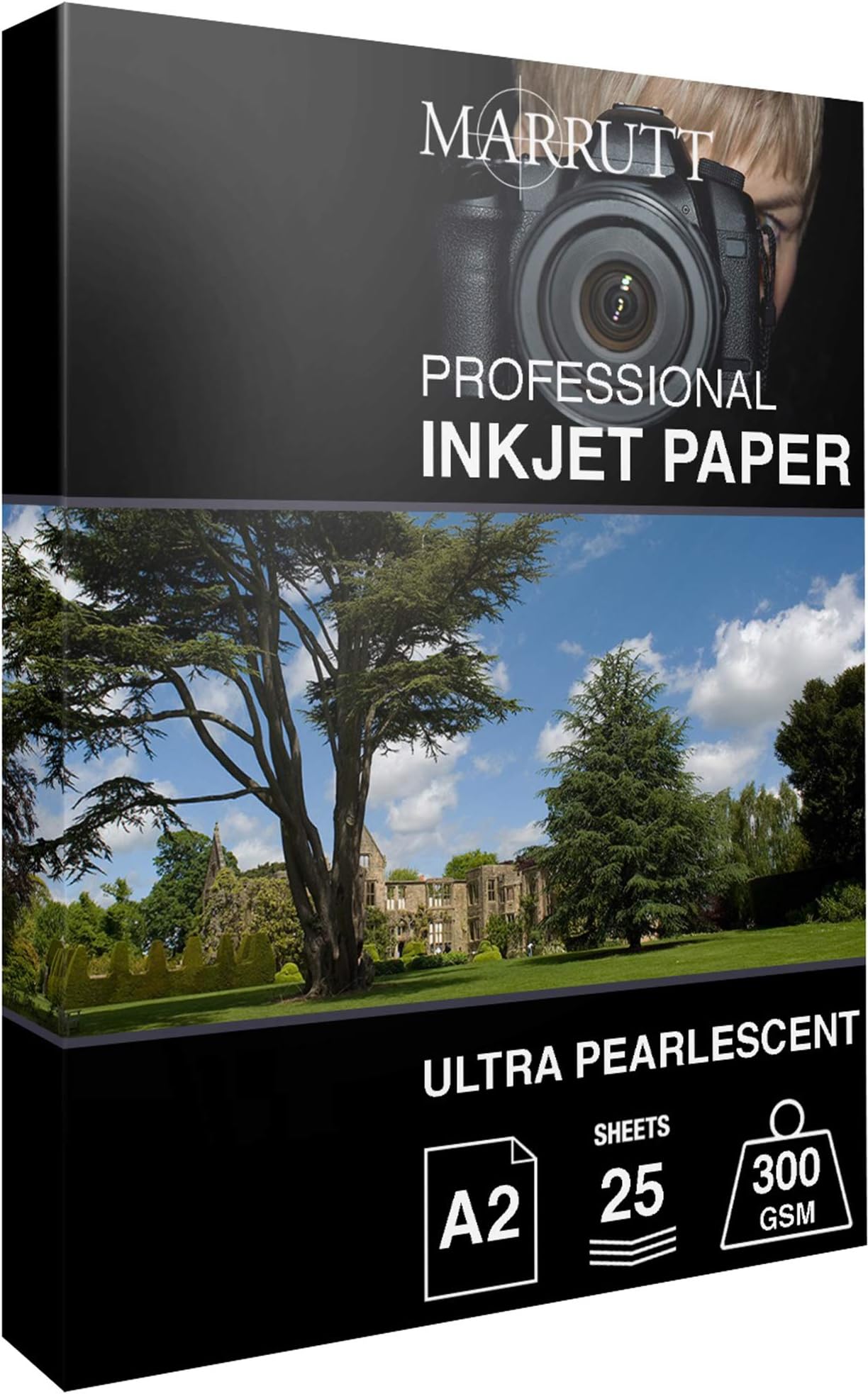 300gsm Ultra Pearlescent Hi-White Inkjet Photo Paper: A2-25 Sheets