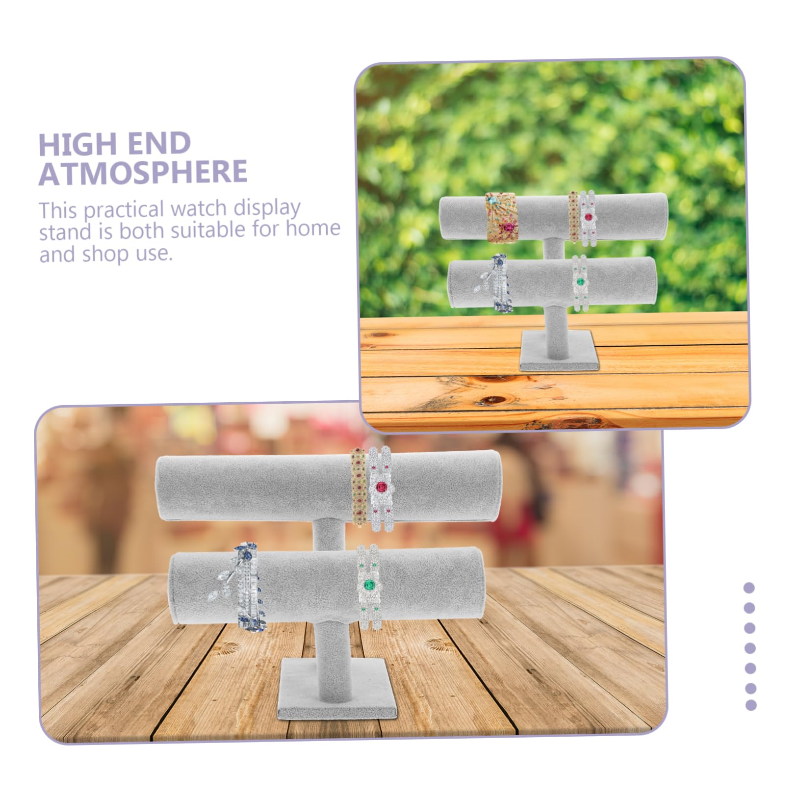 Ipetboom 1pc Headband Jewelry Shelf Stand Shape Bracelet Holder Display Rack for Watch Bracelet Display Rack Jewelry Display Rack 2-layer Display Rack Watch Holders