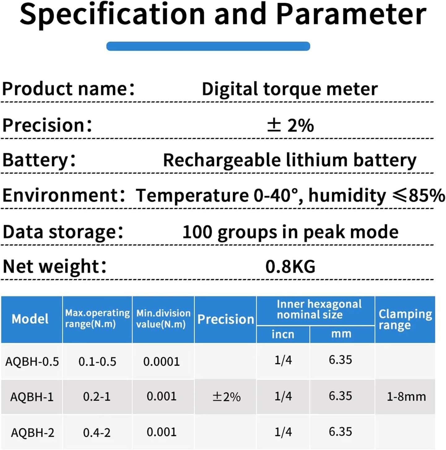 Digital Torque Gauge Meter Rechargeable(0.1-0.5N.m)