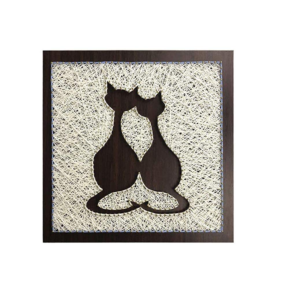 Décoration de la maison tableau ficelle chats REYG cosy
