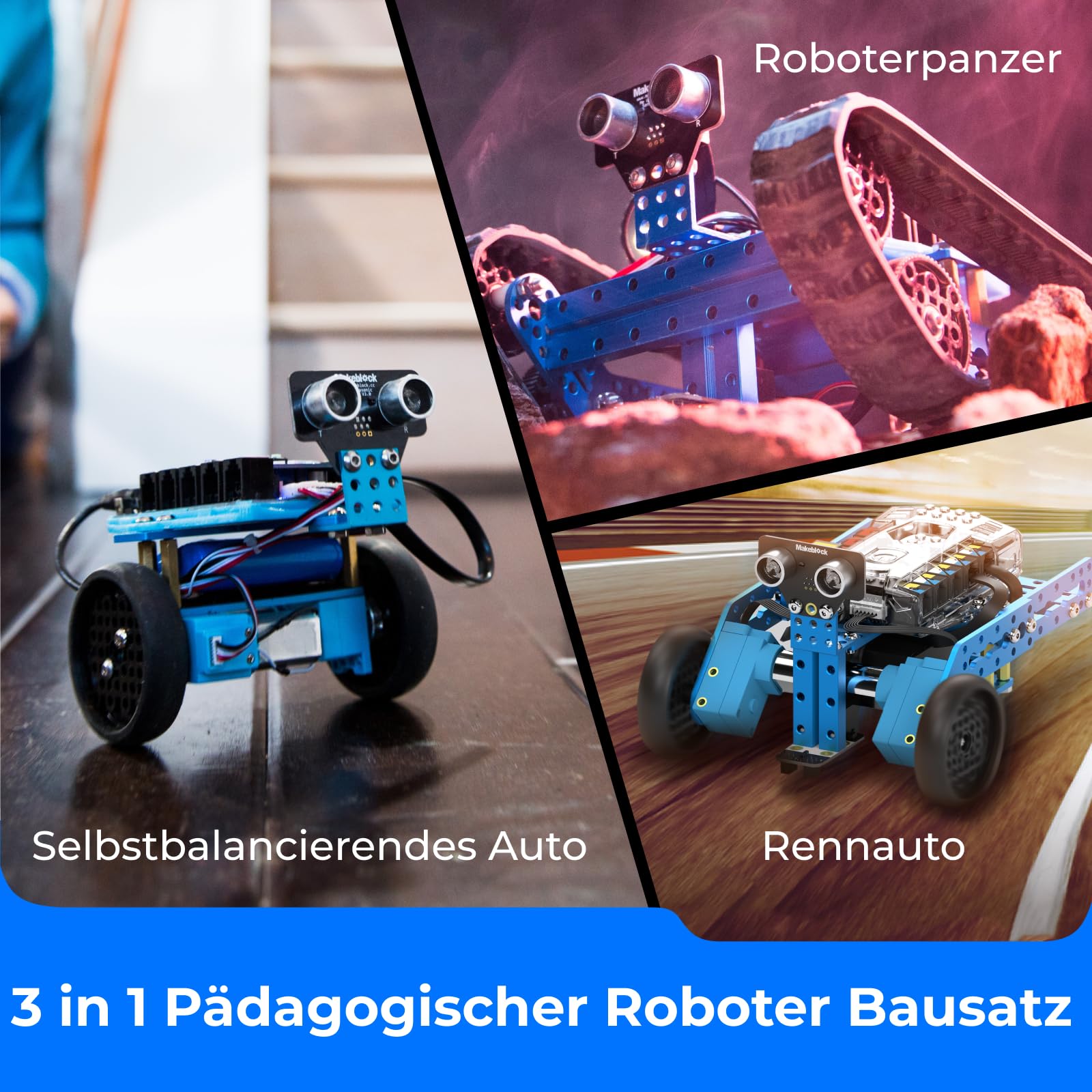 Makeblock mBot Ranger Roboter Programmierbarer 3 in 1, Roboter Bausatz für Kinder ab 8 Jahre, APP-Ferngesteuerte Roboter Kinder Spielzeug können mit Scratch/Arduino programmiert Werden