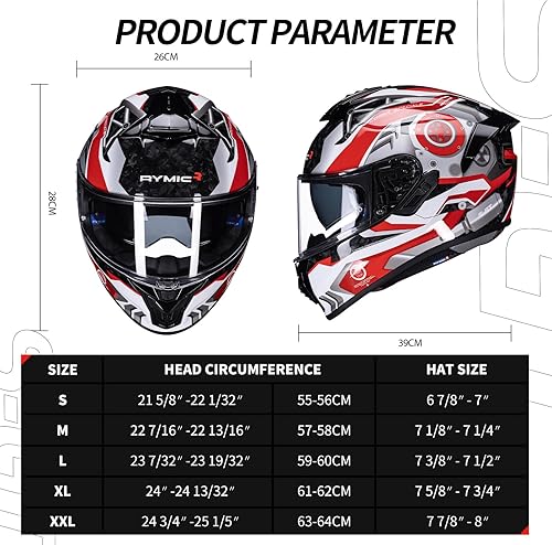 Miniatura 3 de S-GT Carbon Fiber Motorcycle Helmet Full Face Racing Helmet for Adult Speaker Pockets DOT Approved