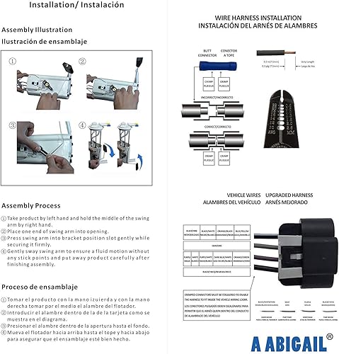 Miniatura 4 de Reemplazo del conjunto de la bomba de combustible para Chevy GMC CK 1997-2000 1500 2500 3500 Pickup 4.3L 5.0L 5.4L 7.4L Compatible con 19177242