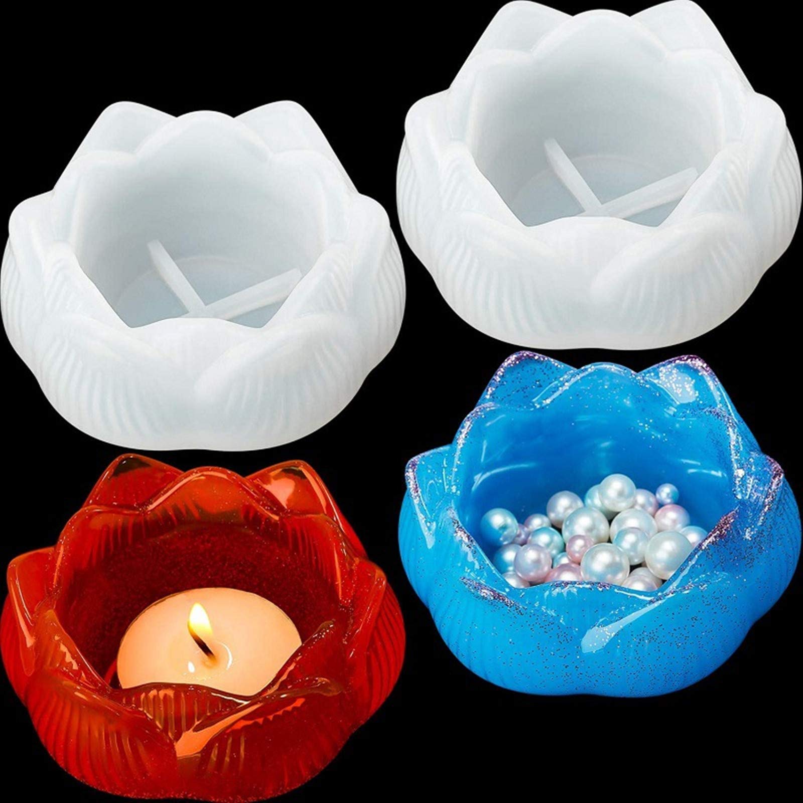 Amazon.co.jp: 蓮 シリコンモールド 小物入れ 蓮の花 皿 UVレジン型