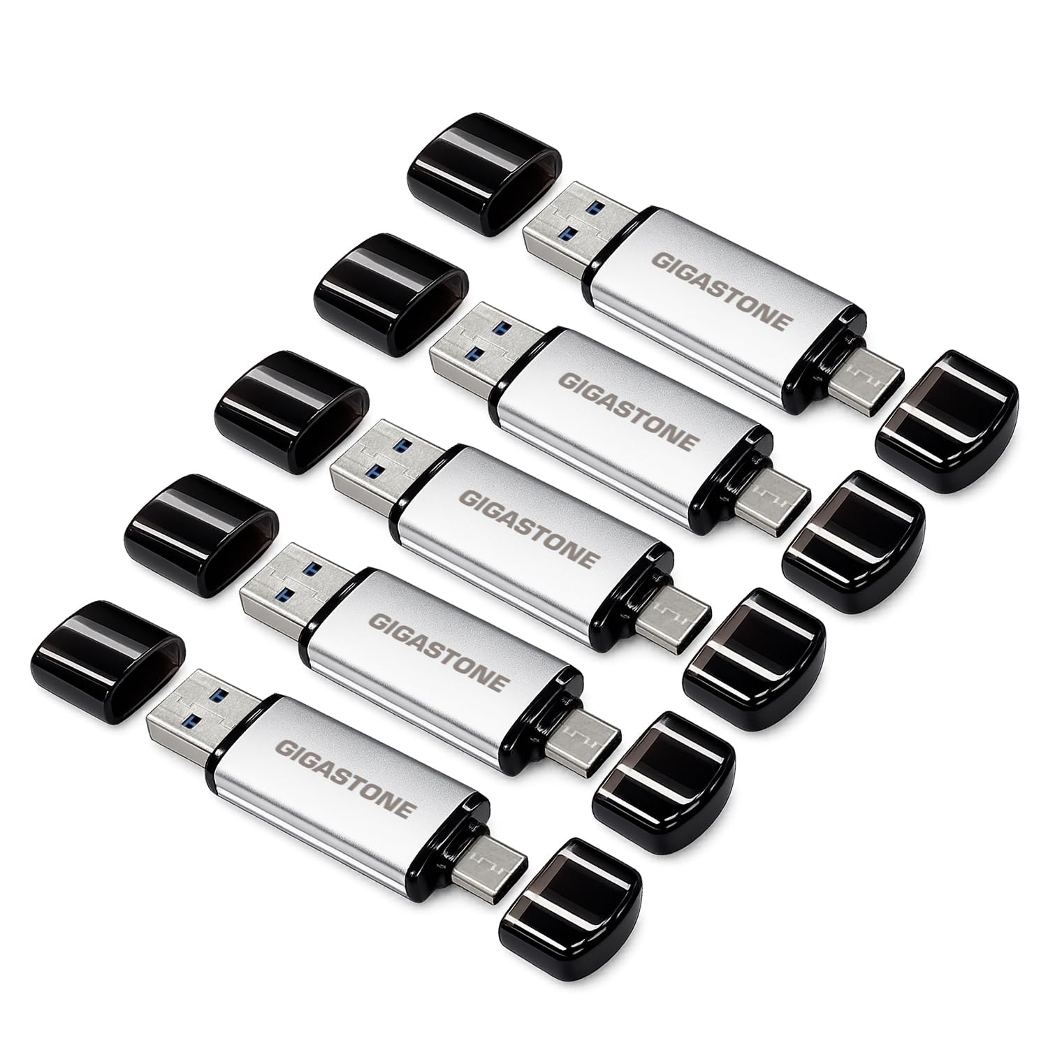 GIGASTONE 32GB Dual Flash Drive (5 Pack) V40S USB 2.0, 2-in-1 Type-A & Type-C, High Speed, Head Cap Design, Plug & Play for Smartphone/PC/Mac/TV/Car Audio-picture-31