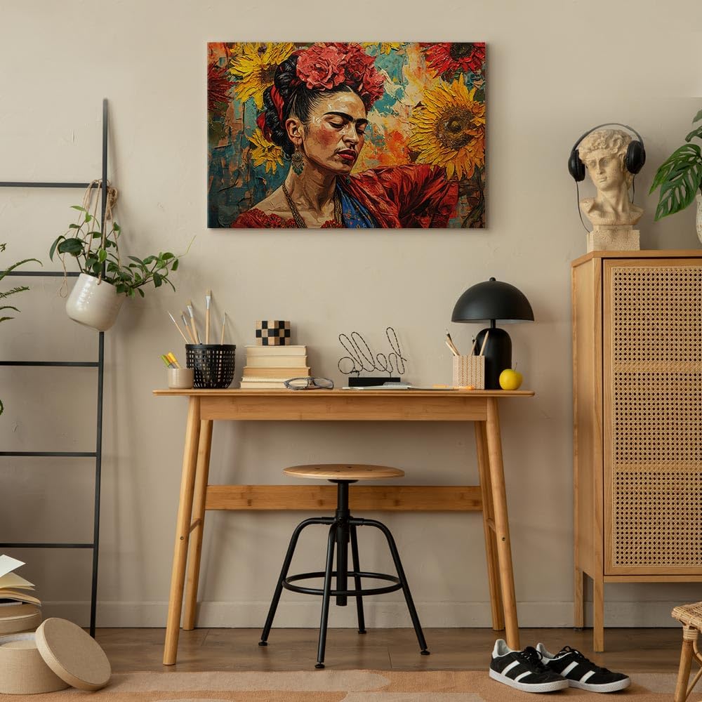murando - Akustikbild Sonnenblumen Blumen Natur, 90x60 cm, 1-teilig, Büro | Verbessert Raumakustik, reduziert Hall, ideal fürs Büro oder Wohnzimmer, hochwertige Verarbeitung, schnelle Montage, stilvoll