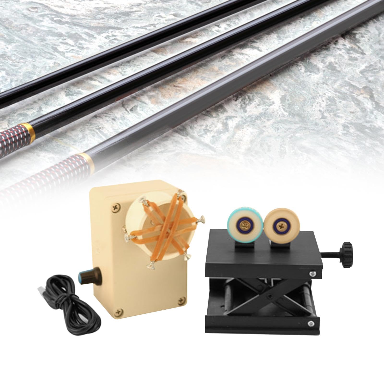 Menolana Rod Building Tool DIY Winding Machine Fishing Tools Professional Devices Fixed Fishing Rod Fishing Rod Building Drying System, A with Stand