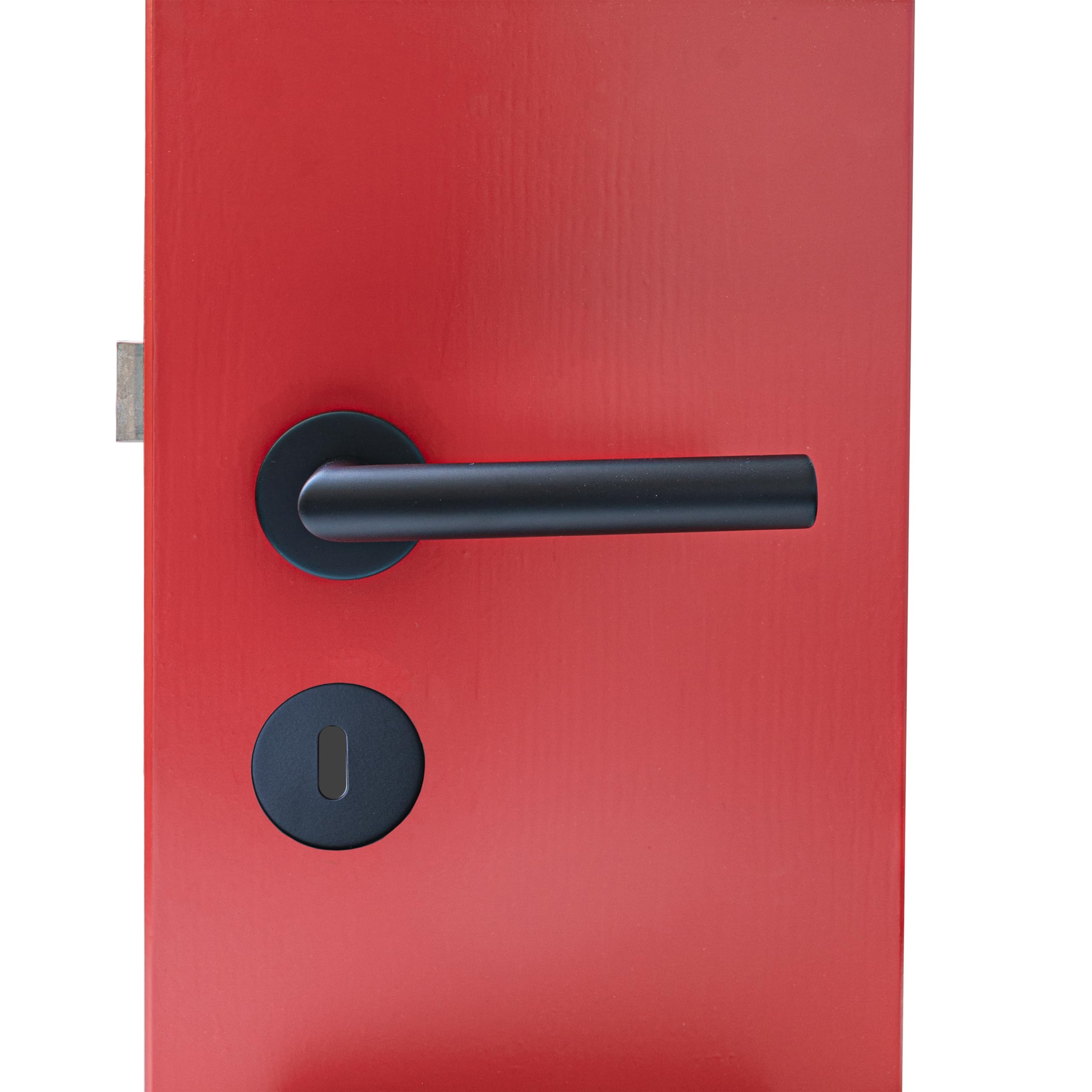 Felgner Maniglia Per Porta Como Nero 134x19 Mm | Set Con Rosetta Per Cilindro Europeo, Per Porte Interne 32-58 Mm